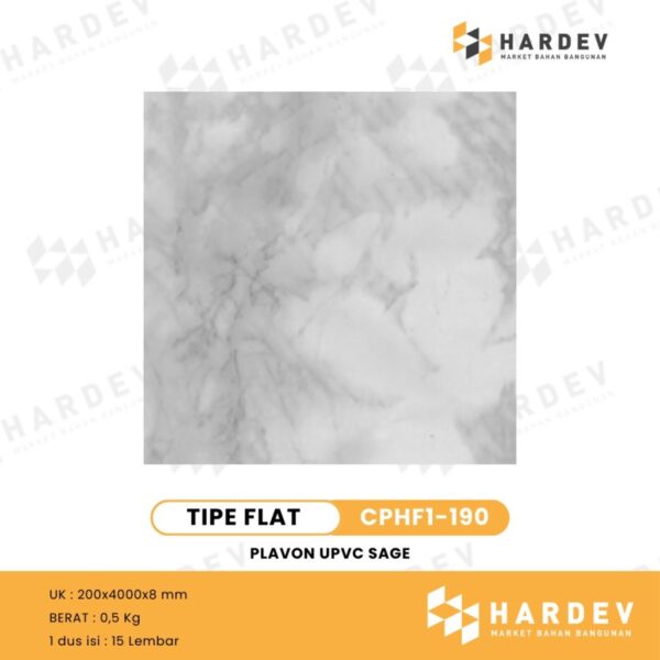 SAGE | PLAFON UPVC CPHF1-190 dan CPHT1-190 Glossy | Per Box
